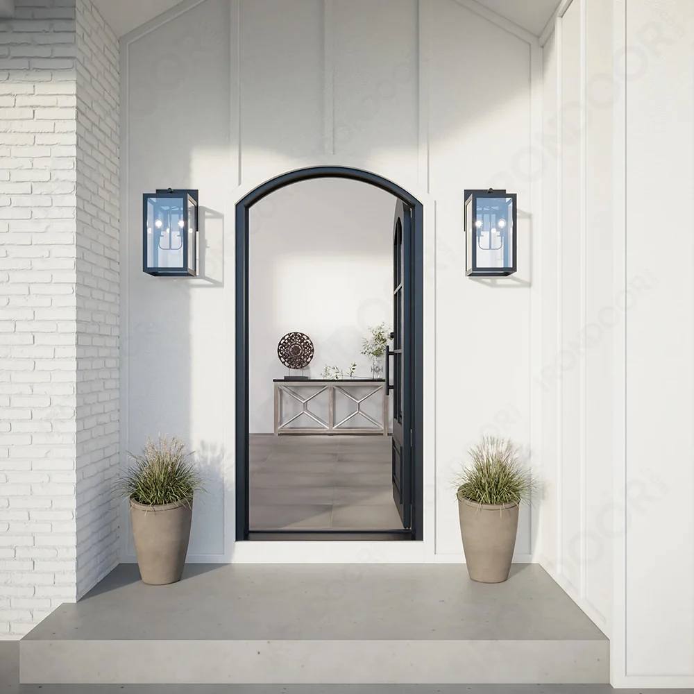 Biltmore 23 Black Single - Eyebrow Exterior Wrought Iron Door - Image 3