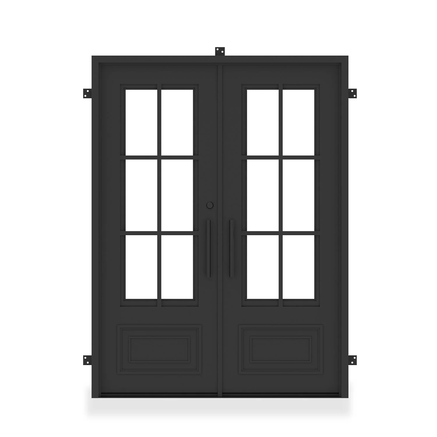 Biltmore 43 Black Double Wrought Iron Exterior Door - Prehung Double Front Doors - Image 2