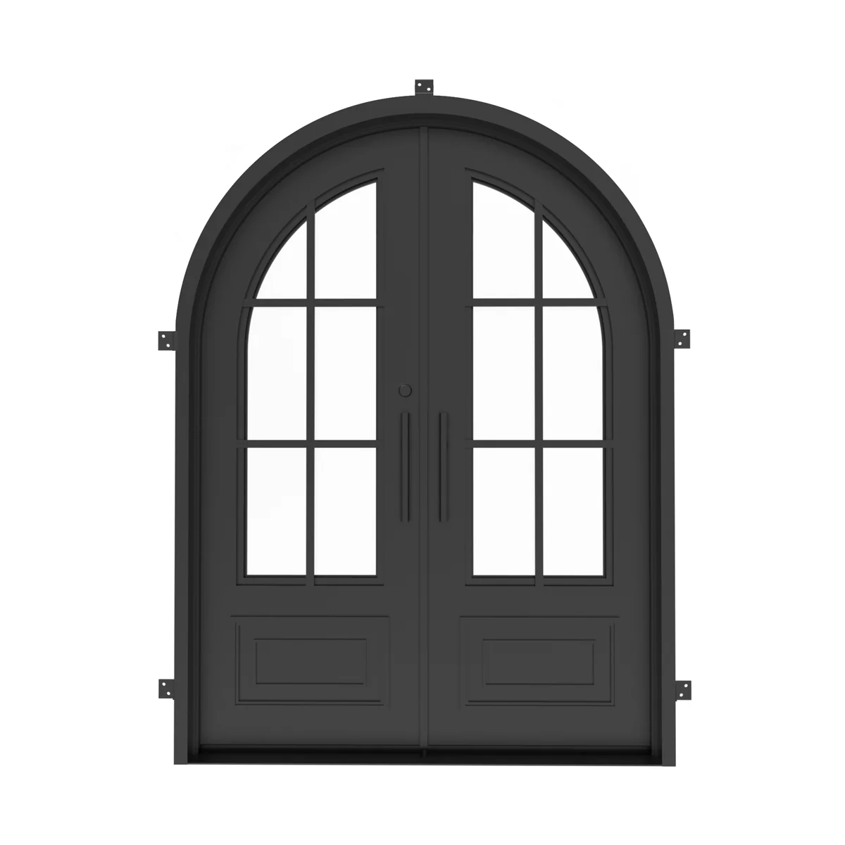 Biltmore 43 Black - Round Top Double Exterior Door - Prehung Iron Front Doors - Image 2