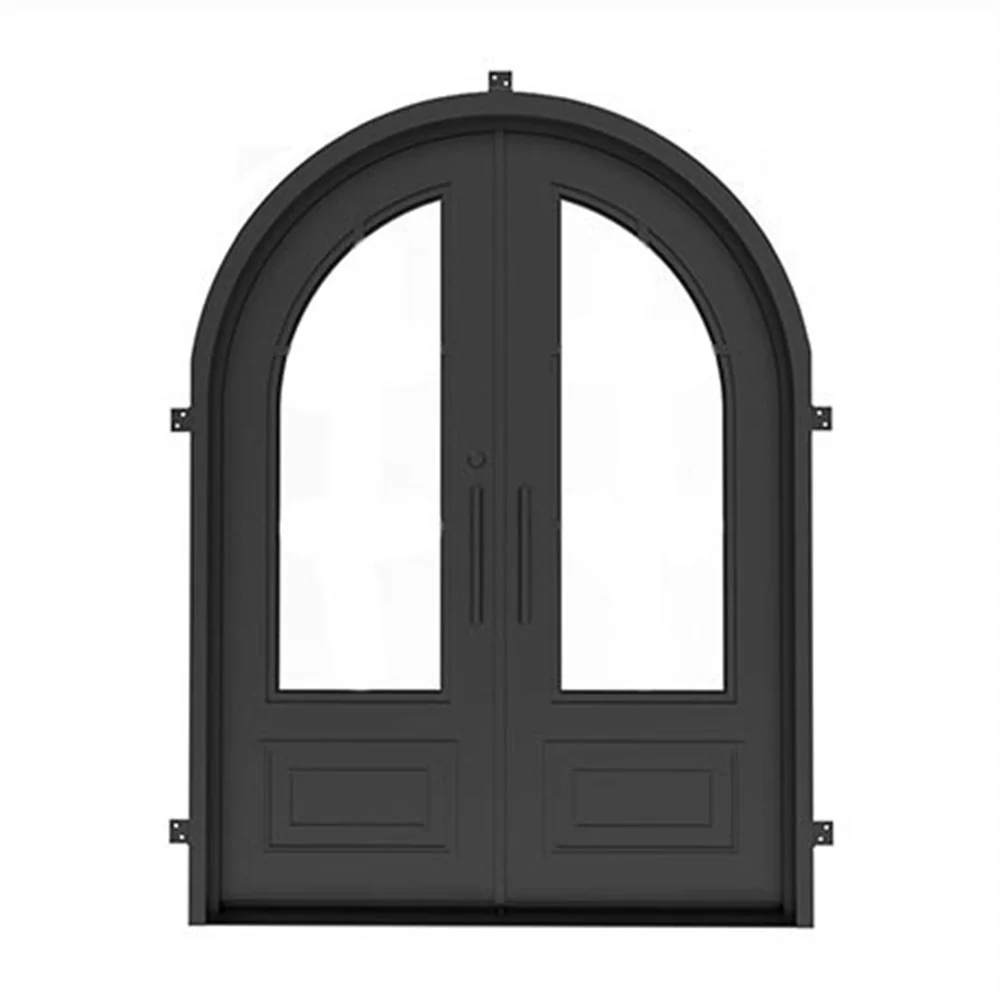 Custom Built - Biltmore Black Exterior Double Iron Entry Door - Image 4