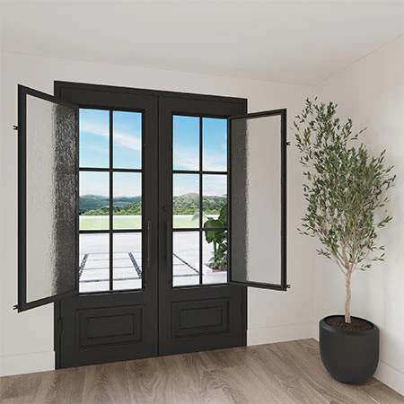 Custom Built - Biltmore Black Exterior Double Iron Entry Door - Image 6