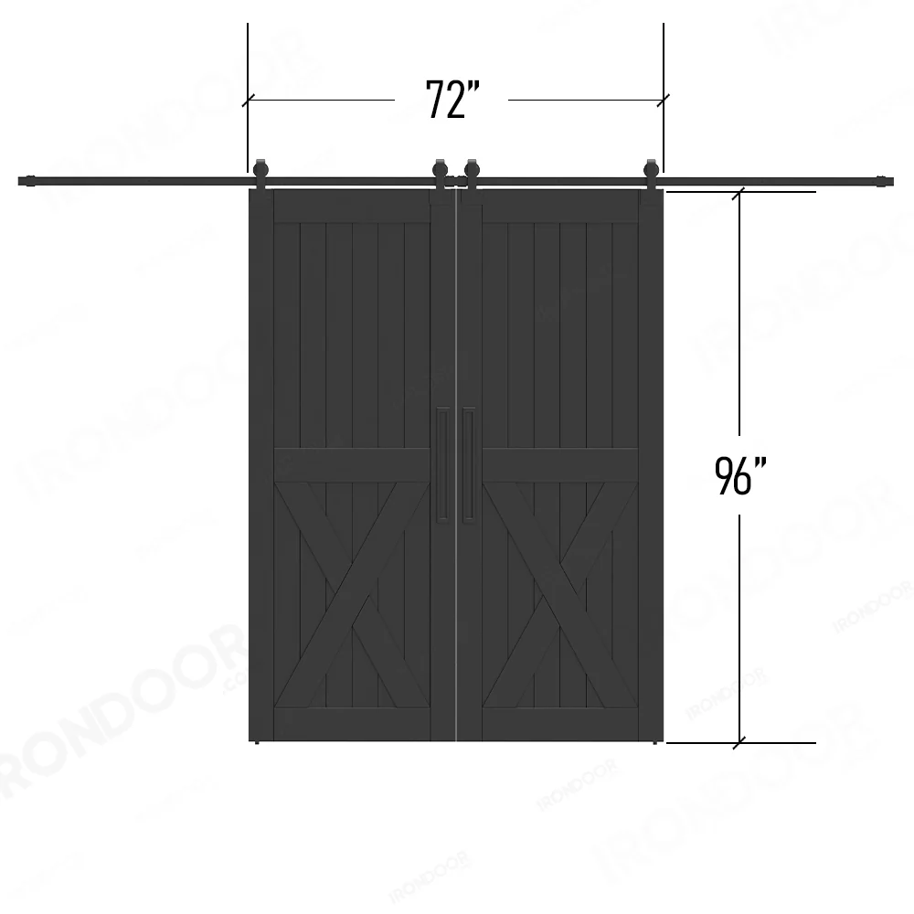 Farmhouse Black Double Barn Door - Image 4