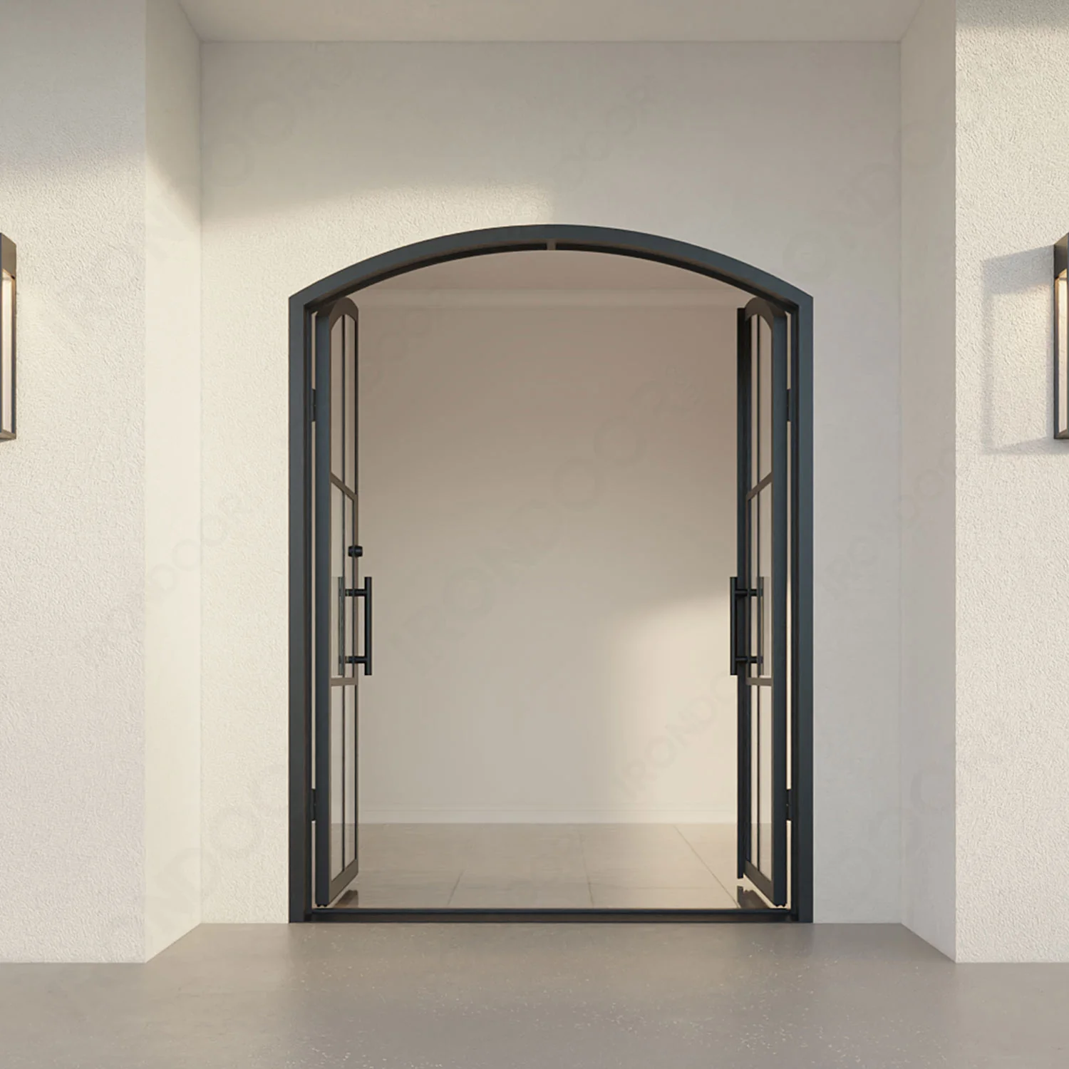 Liteair 43 Black Eyebrow - Double Steel French Exterior Door - Image 3