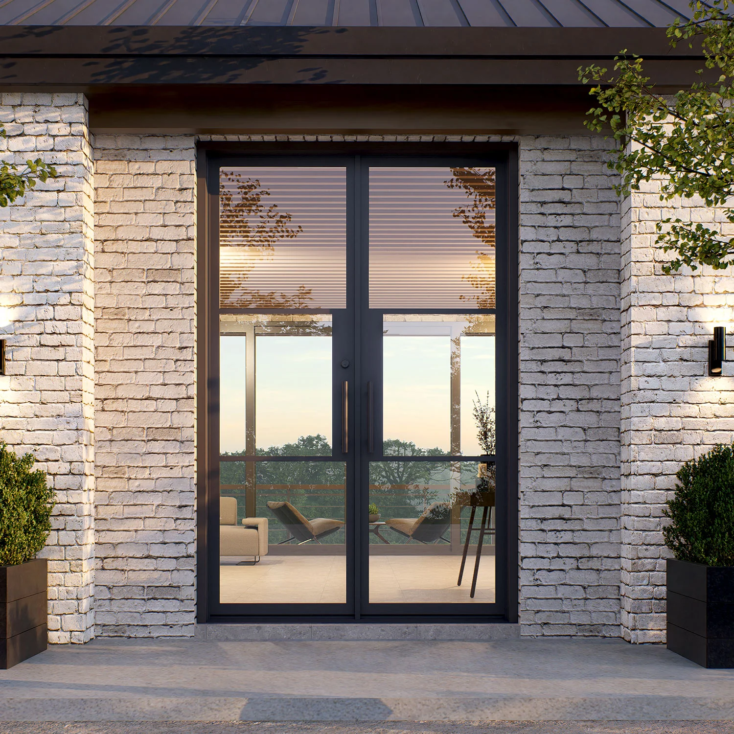 Openair 23 Black - Exterior Steel French Doors - Double Front Doors - Image 3