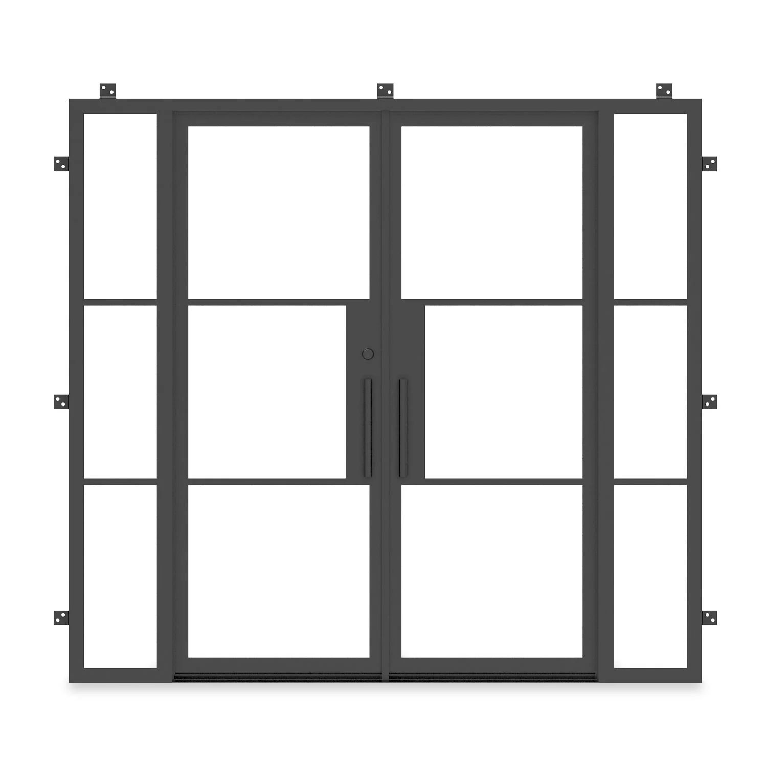 Openair 23 Black w/ Sidelights | Double Exterior Steel French Door - Image 2